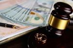 Divorce Settlement with Cash and Gavel, Financial Legal Dispute Concept